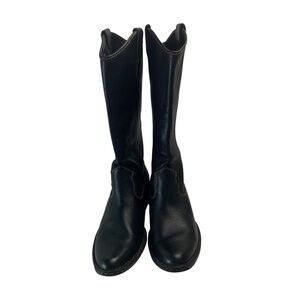 BORN Unisex Shavano Western Black Pebble grained Leather Pull-on Boots